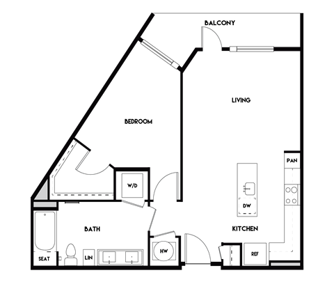 1BR 1BA_833 SF at The Cosmopolitan, Tulsa, OK